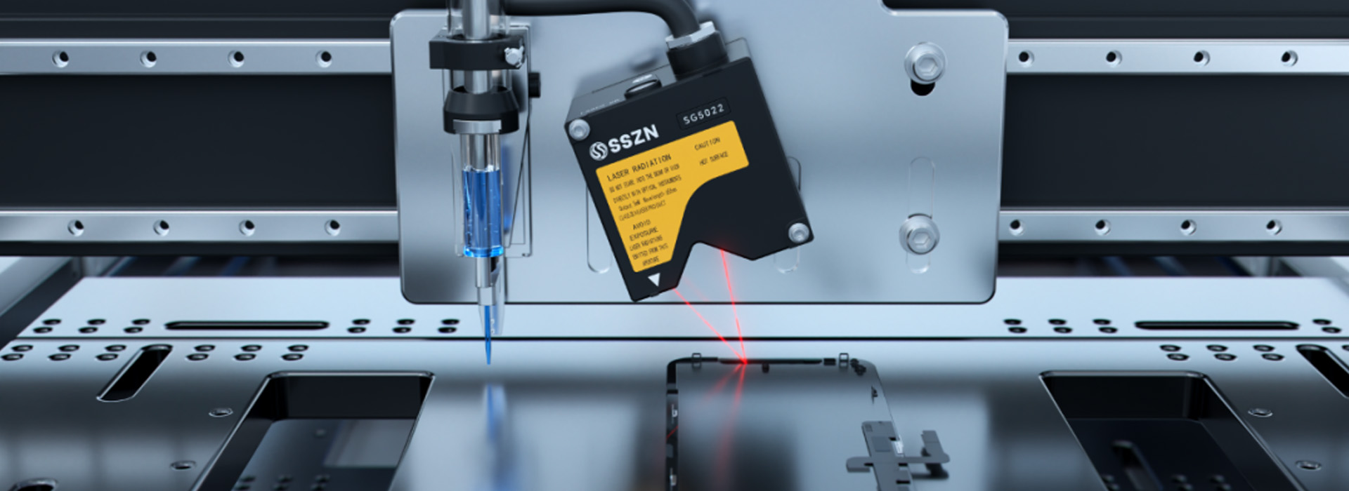 手机屏幕盲孔点胶引导