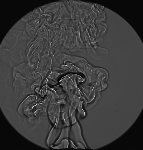 甲烷燃烧纹影观测